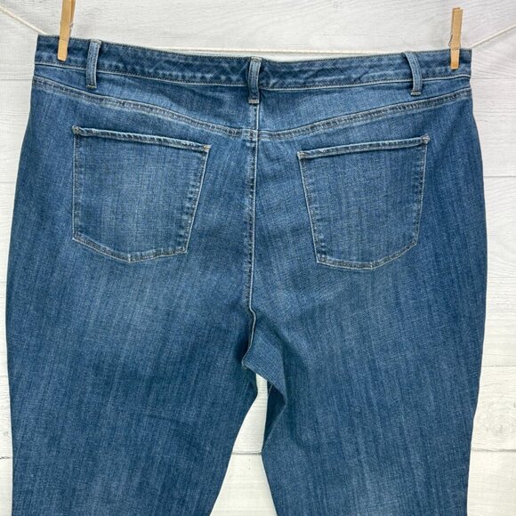 Talbots Flawless Five Pocket Jeans Womens 22W Blue Straight Raw Hem Release Hem - Picture 7 of 11